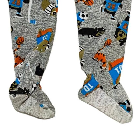 Carter's Fleece Footed Sporting Animal Print PJ's - Picture 3 of 4